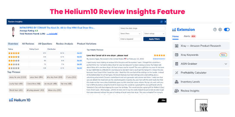 Helium10 Review Insights