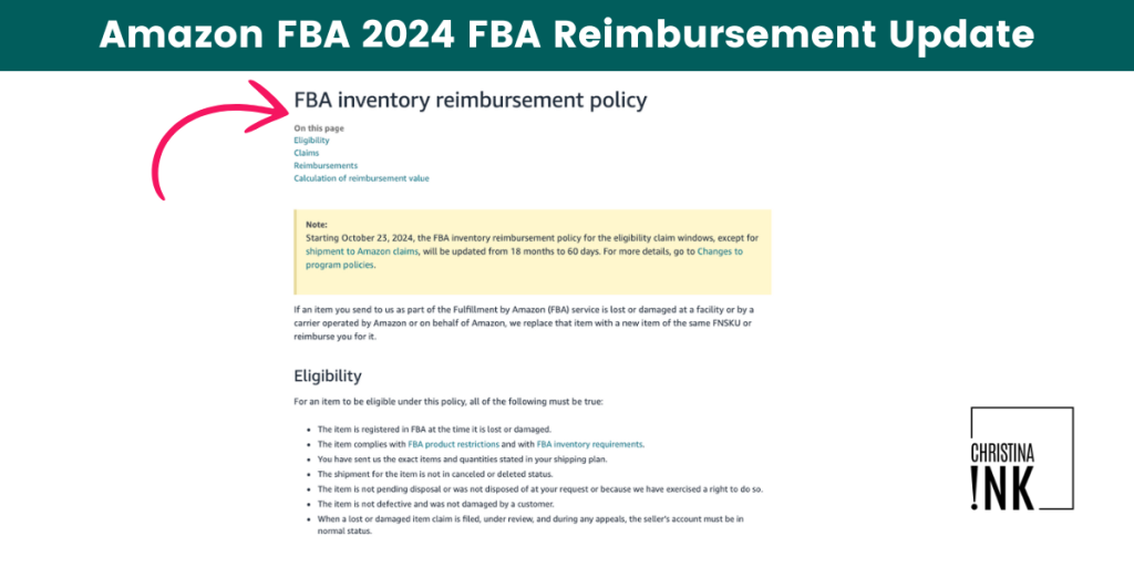 FBA reimbursement policy update