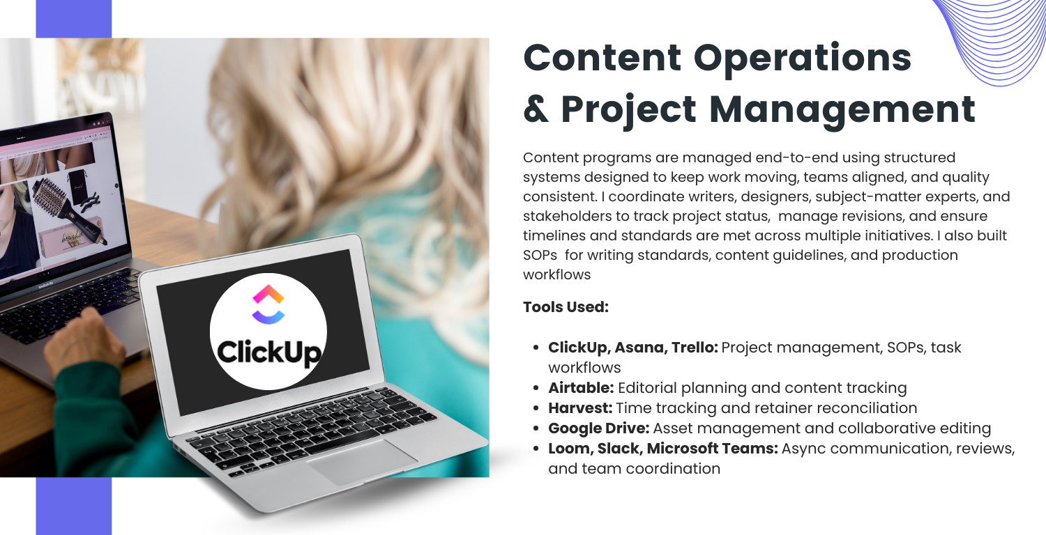 Content Operations and Project Management Sample Christina Passmore Content Operations and Project Management Christina Passmore