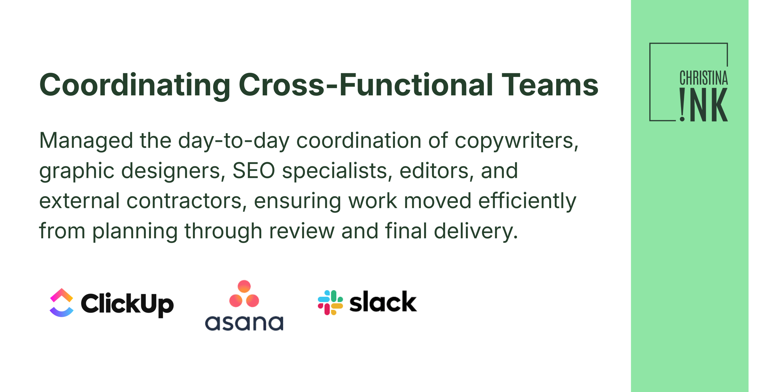 Cross Functional Team Coordinator Christina Passmore