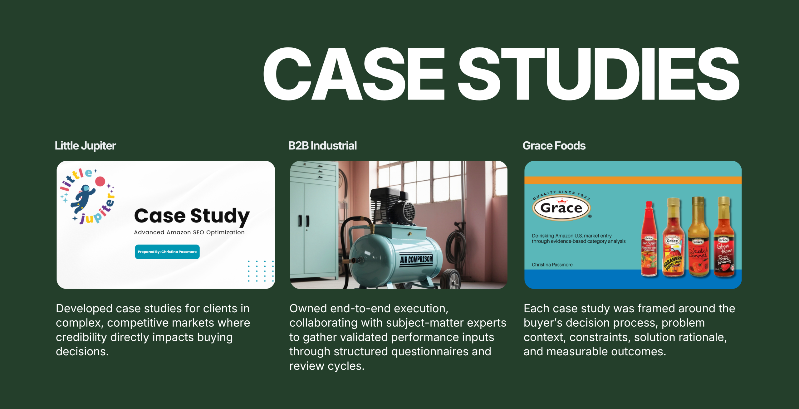 Christina Passmore Content Strategy and Growth Marketing Case Studies Case Studies and White Papers