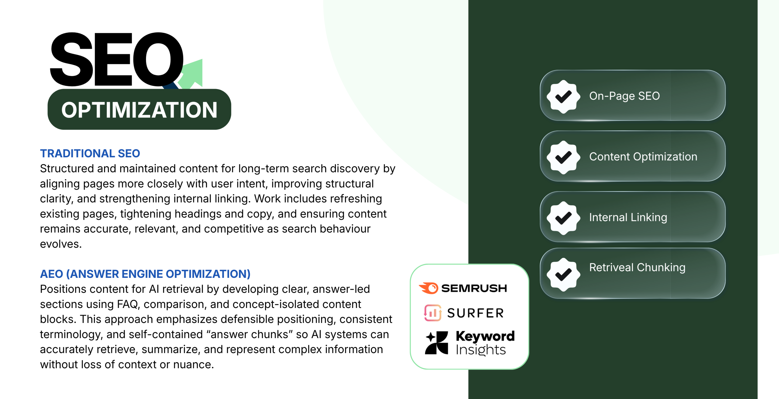 Search Engine Optimization SEO AEO Optimization