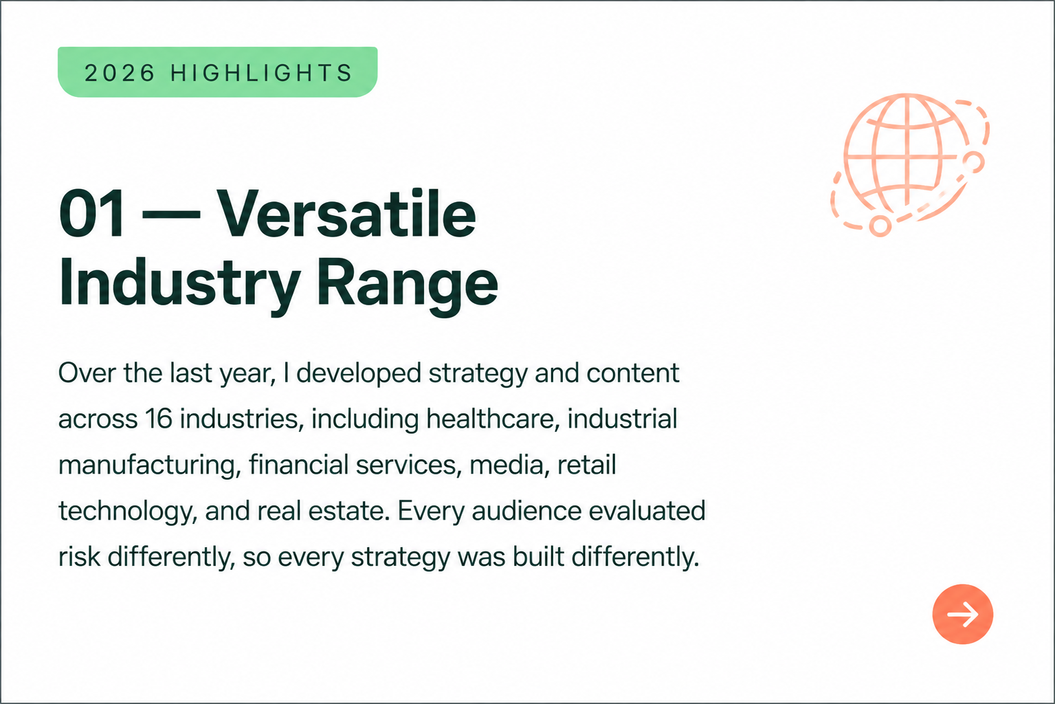 Versatile industry range across sixteen industries