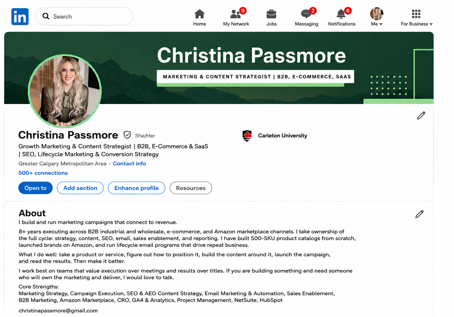 Christina Passmore LinkedIn profile