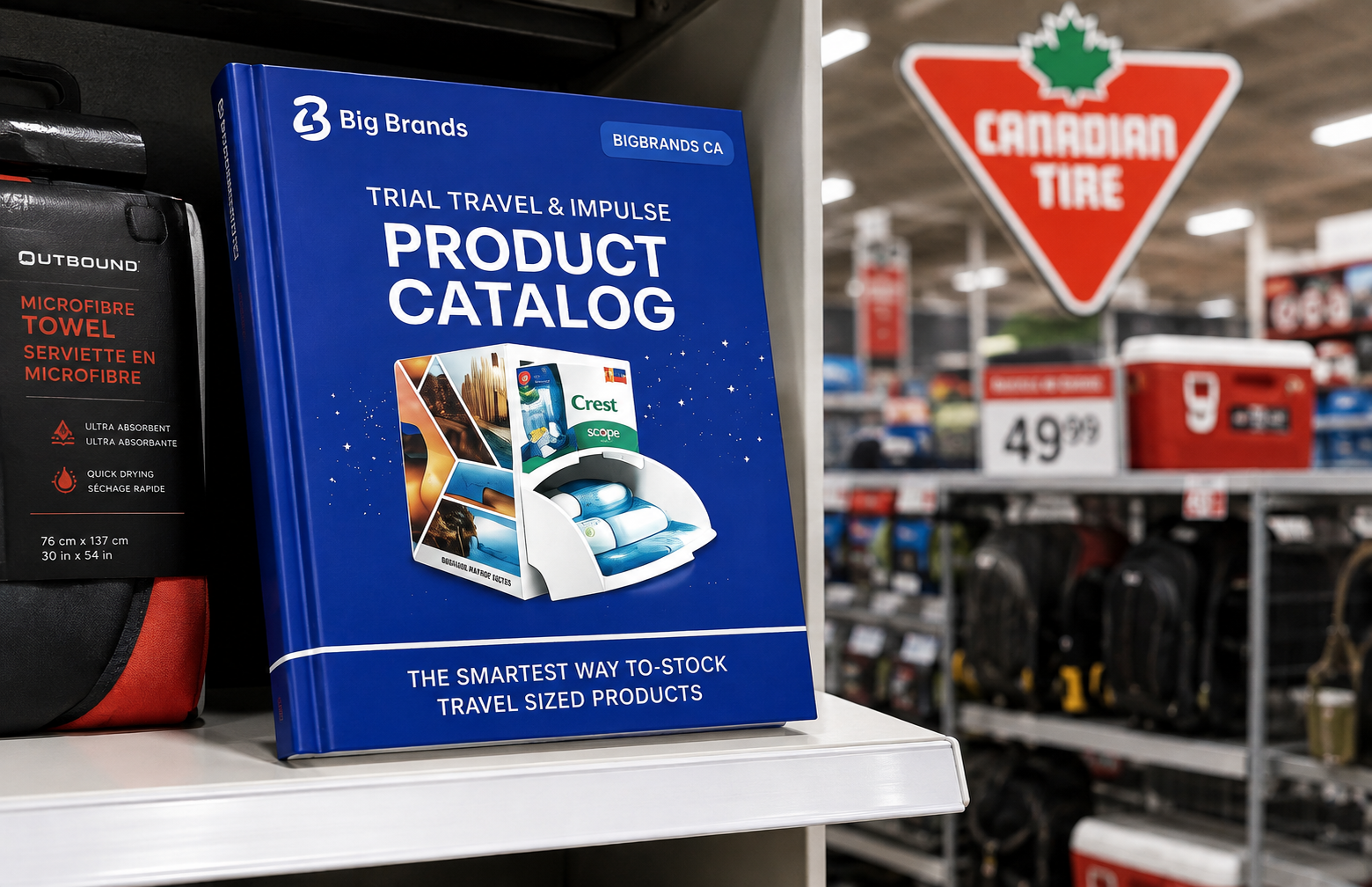 Big Brands product catalog displayed in a Canadian retail environment