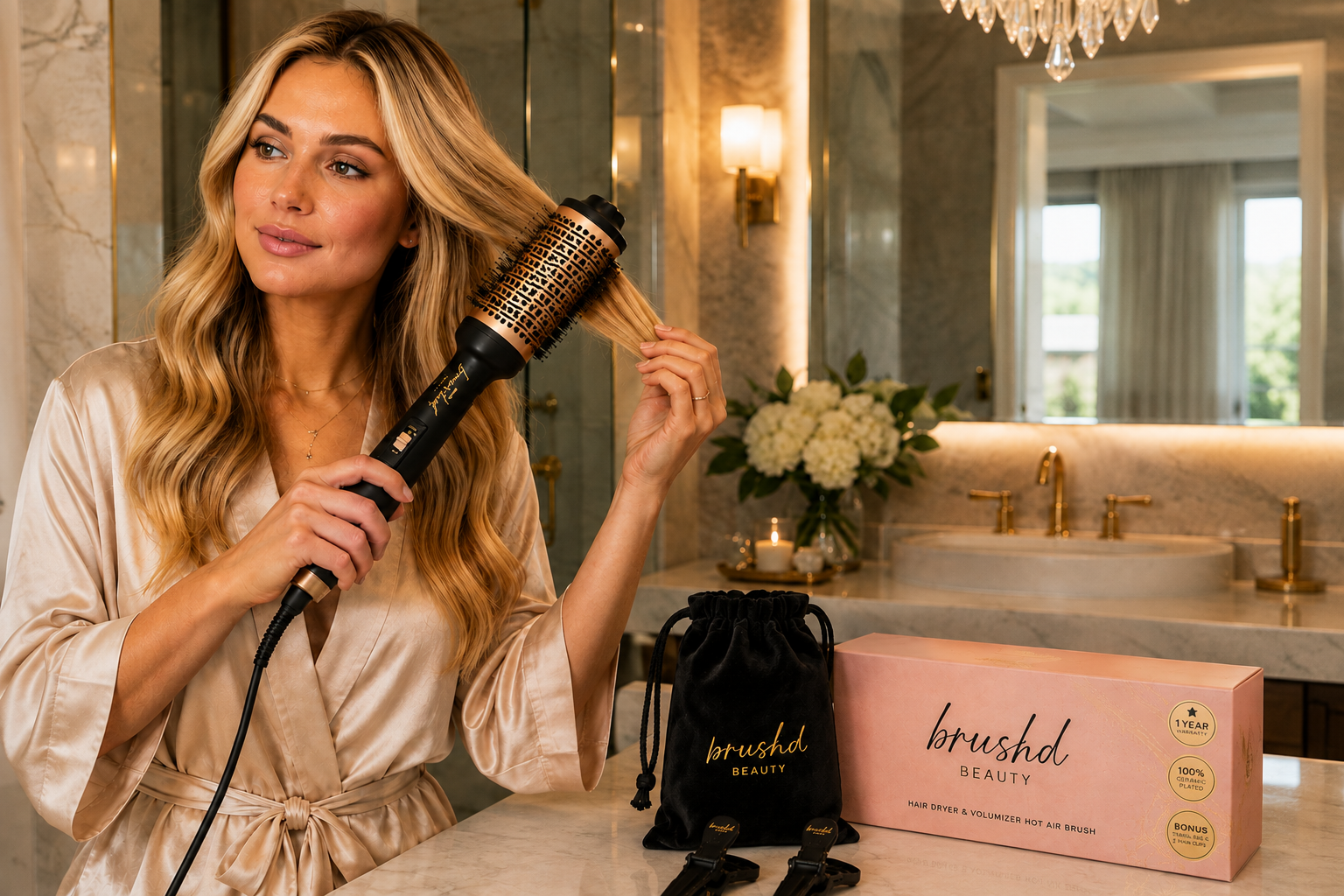 Brushd Beauty packaging, website and marketing assets