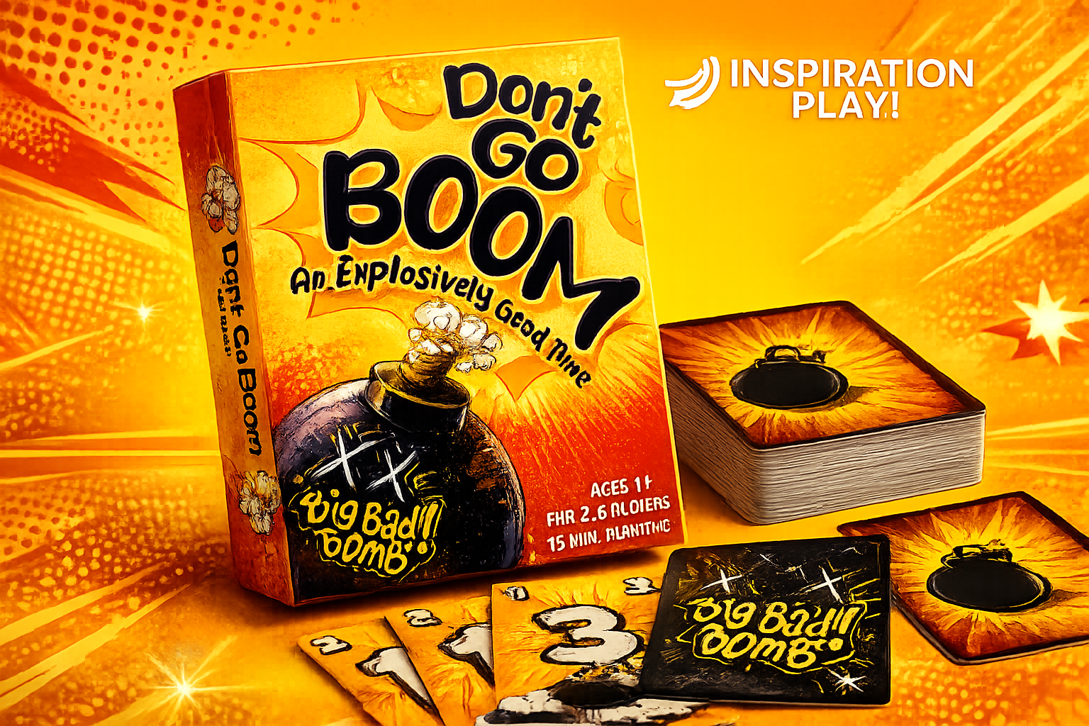 Don't Go Boom card game by Inspiration Play displayed in a branded Amazon launch case study hero image