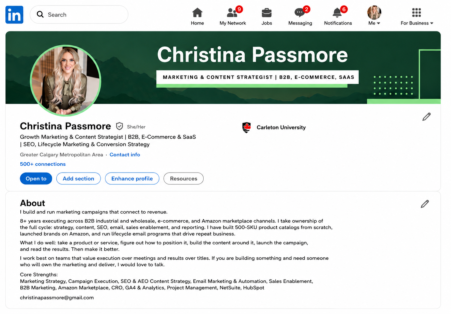 Christina Passmore LinkedIn profile